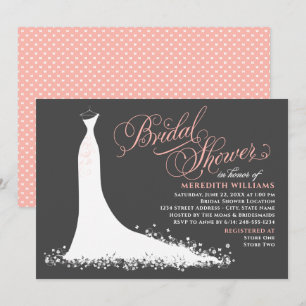 Invitation Élégante Fête des mariées de Mariage rose pâle