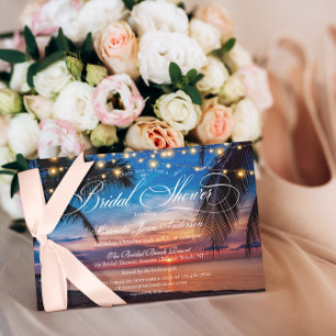 Invitation Elégante Fête des mariées de plage de Sunset de Pa