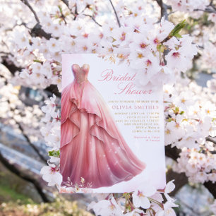 Invitation Élégante Fête des mariées de robe florale Boho ros