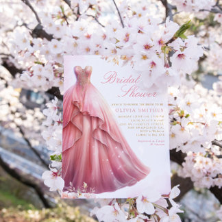 Invitation Élégante Fête des mariées de robe florale Boho ros
