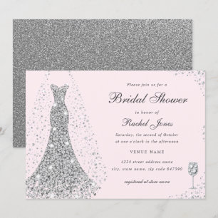 Invitation Élégante Fête des mariées de robe Mariage Diamond