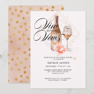 Invitation Elégante Fête des mariées de vin d'aquarelle moder