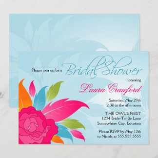 Invitation Élégante Fête des mariées florale colorée