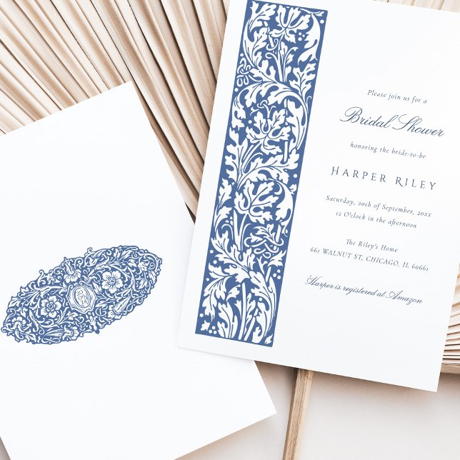 Invitation Elégante Fête des mariées Florale Crème d'olive (Créateur téléchargé)