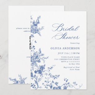 Invitation Elégante FÊTE DES MARIÉES Florale du Jardin França