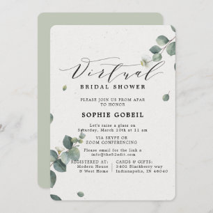 Invitation Elégante Fête des mariées florale Eucalyptus VIRTU