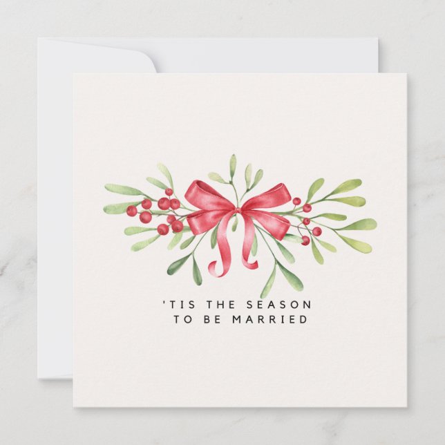 Invitation Élégante Fête des mariées Mariage de Noël (Devant)