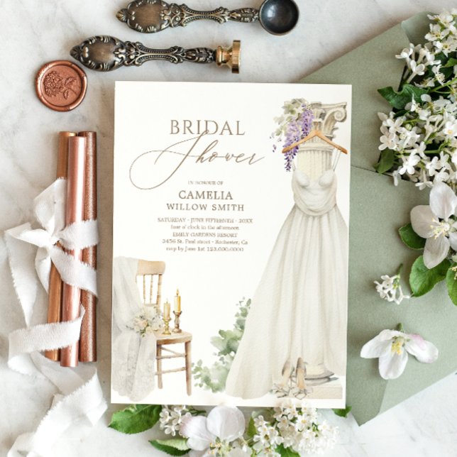 Invitation Elégante Fête des mariées méditerranéenne verdoyan (Créateur téléchargé)