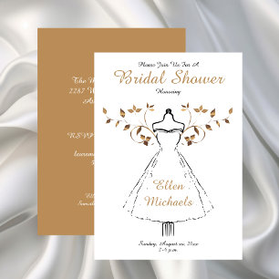 Invitation Elégante Fête des mariées or Accent