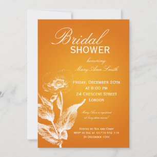 Invitation Elégante Fête des mariées Poppy Orange