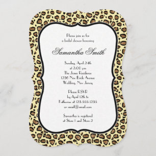 Invitation Élégante Fête des mariées Poster de animal Leopard