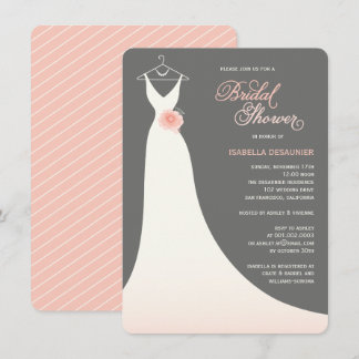 Invitation Elégante Fête des mariées rose de mariage élégant