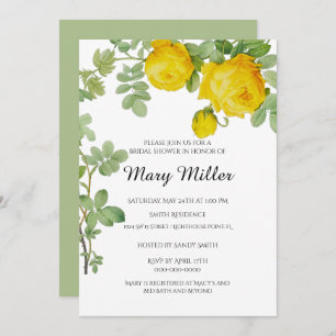 Invitation Elégante Fête des mariées rose jaune