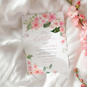 Invitation Élégante Fête des mariées rose Sakura Flowers