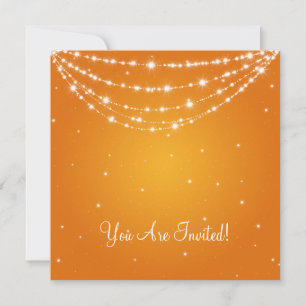 Invitation Elégante Fête des mariées Sparkling Chain Orange