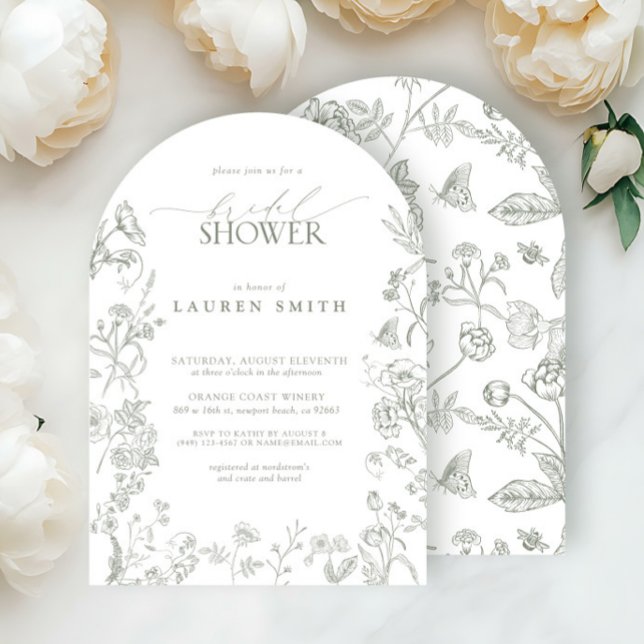 Invitation Élégante Fête des mariées végétale victorienne Sag (Créateur téléchargé)