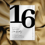 Invitation Elégante fête du 16ème anniversaire du Sweet sixte<br><div class="desc">Voici une invitation intemporelle de 16ème anniversaire en noir et blanc qui mêle harmonieusement le charme de l'ancien avec le numéro de police courageux "16" et un modèle moderne et convivial. Cette invitation n'est pas seulement une carte,  c'est un souvenir significatif de chérir le jalon du 16ème anniversaire.</div>