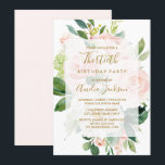 Invitation Élégante fête du 30e anniversaire de Peach Rose<br><div class="desc">Plus d'aquarelle florale 30e anniversaire Invitations dans le Little Bayleigh Store!</div>