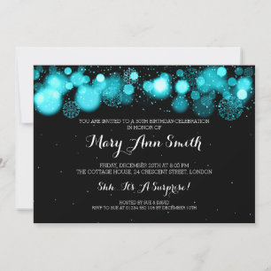 Invitation Elégante fête du 30e anniversaire d'hiver Turquois