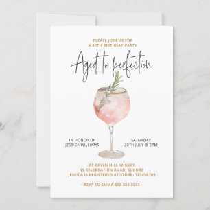 Invitation Élégante fête du 40e anniversaire vieilli à la per