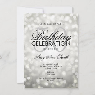 Invitation Élégante fête du 50e anniversaire Lumières de Part
