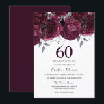 Invitation Élégante fête du 60e anniversaire des Roses du Mar<br><div class="desc">Elégant Maroon Bourgogne Floral 70e Anniversaire Invitation Voir la collection correspondante dans Niche et Nest Store</div>