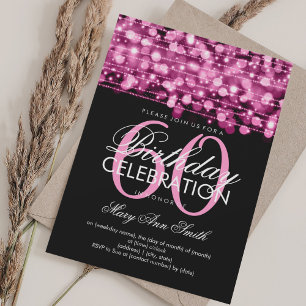 Invitation Élégante fête du 60e anniversaire éclaire rose