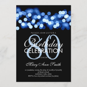 Invitation Elégante fête du 80e anniversaire Blue Hollywood G