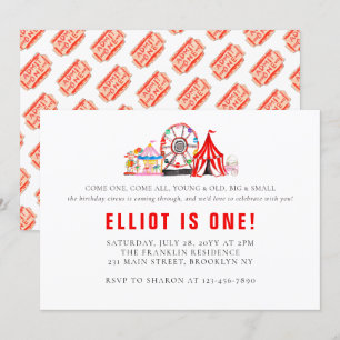 Invitation Elégante fête du Festival de Cirque Carnaval Anniv