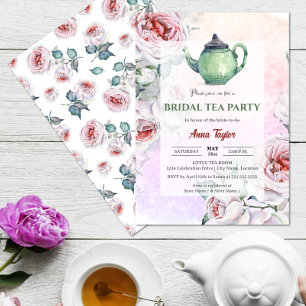 Invitation Élégante fête florale de thé de la nuptiale