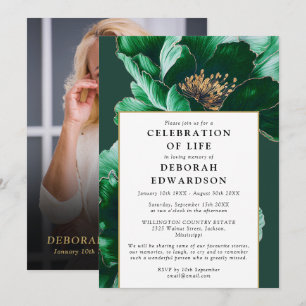 Invitation Élégante Fête Florale Verte De La Vie Photo