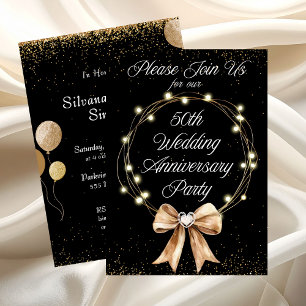 Invitation Élégante fête moderne d'anniversaire de 50 ans en 