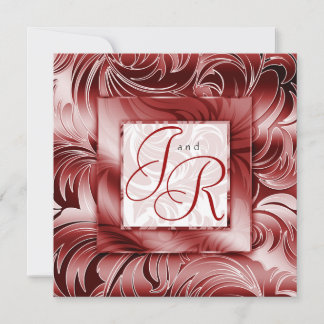 Invitation Elégante feuille d'invitation au mariage floral ro