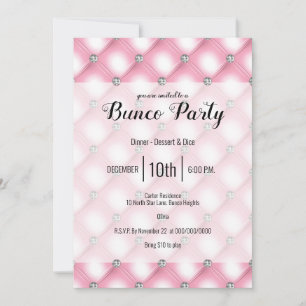 Invitation Élégante Fille Pink Bunco Party