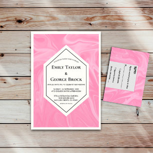 Invitation Élégante fille rose minimal Abstrait Mariage de pe