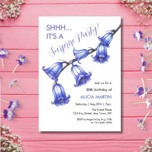 Invitation Elégante Fleur Bluebell Fleur Fleur Surprise Anniv