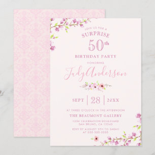 Invitation Élégante fleur de cerisier   Fête d'anniversaire s