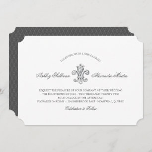 Invitation Elégante Fleur de Lis Mariage 3