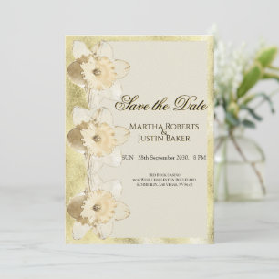 Invitation Elégante fleur de narcisse personnalisée avec cadr