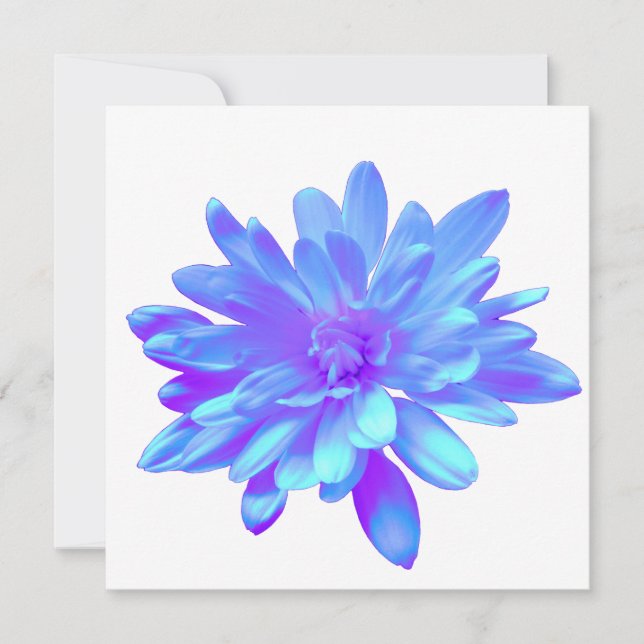 Invitation Élégante fleur florale violette bleu (Devant)