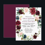 Invitation Elégante Fleur Wreath Bourgogne Red Wedding Invita<br><div class="desc">Elégante Fleur Wreath Burgundy Red Wedding Invitez de belles Fleurs Modernes parfaites pour toutes les saisons. Printemps,  été,  automne ou hiver Voir la collection correspondante à Niche et Nest Store Nous avons aussi beaucoup d'autres Invitation et collections.</div>