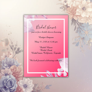 Invitation élégante fleurs de cerisier rose verdure douche nu