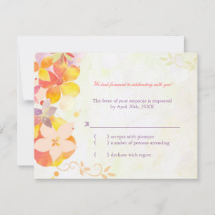 Invitation Elégante Fleurs d'été Mariage RSVP