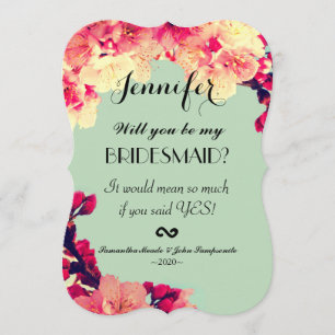 Invitation Élégante floraison de cerises sur Turquoise rustiq