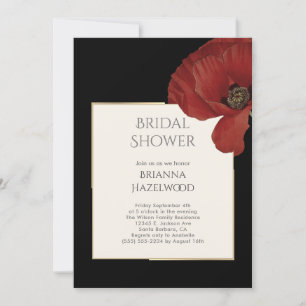 Invitation Elégante Floral Red Poppy Bridal Show