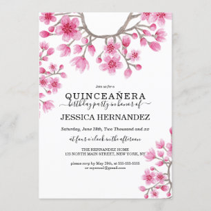 Invitation Elégante florale de la Quinceañera en fleurs de ce