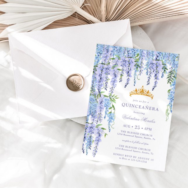 Invitation élégante florale pour Quinceañera (Créateur téléchargé)