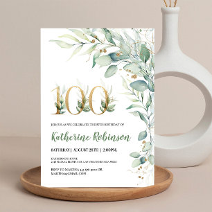 Invitation élégante florale pour ses 100 ans pour
