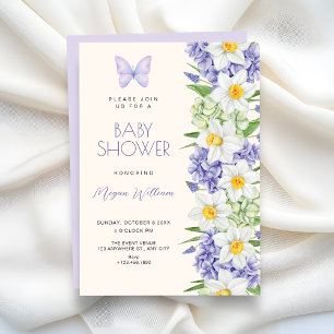 Invitation élégante florale pour une baby shower