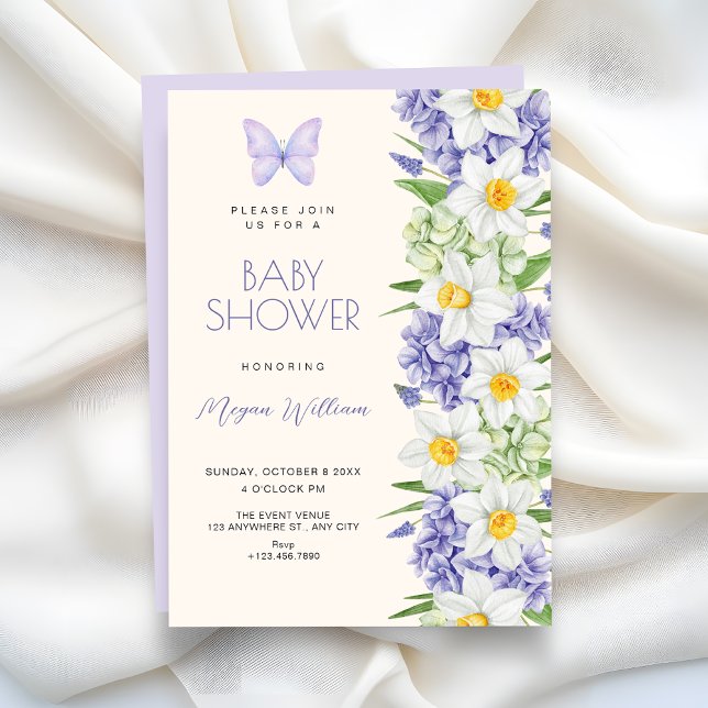 Invitation élégante florale pour une baby shower (Créateur téléchargé)
